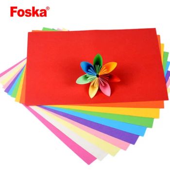 Foska Assorted Colors 100/250PCS Crafting Decorating Cut-to-Size Print Sheets Double Sided A4 Printing Colored Copy Paper - Anhui Sunshine Stationery Co., Ltd. - China