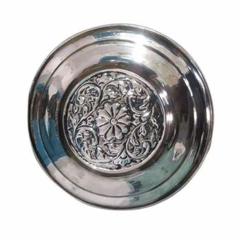 Brass Food Storage Container Shape Round Color Silver Material Brass Packaging Type Box Usage/Application Kitchen Container Type Food Storage - R.B Handicrafts - India