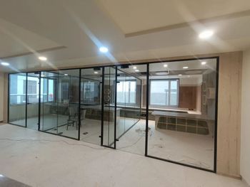 Aluminium Slim Glass Partition Brand Corinzo Pattern Plain Color Transparent Features Slim Glass Partition Country of Origin Made in - Corinzo - India