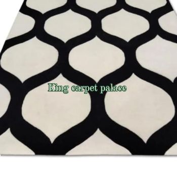 Handtufted Rugs Material Wool Shape Rectangular Durability Lasting Place of Origin India Design Approach Modern Aesthetic Style Elegant - Prince carpet palace - India