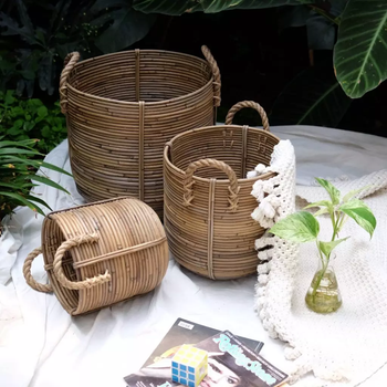 Handwoven Natural Rattan Basket - Eco-Friendly Storage & Decor from Vietnam - VIET FARGIMEX COMPANY LIMITED - Vietnam