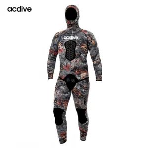 Acdive Premium Camo 2. PCS 5mm Spearfishing Men Neoprene Scuba Diving Customized Hooded Full Wetsuit - Shanghai Acdive Technology Co., Ltd. - China