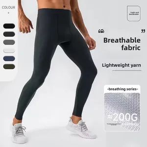 Wholesale Premium Nylon and Spandex Pilates Fitness Leggings for Men, Buttery Soft Gym Training Workout Running Tights Lightweight Yoga Pants Outfits - Dongguan Tianchen Garment Technology Co., Ltd. - China