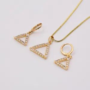 Fashion Jewellery Brass 18 K Gold Plated Jewelry Set for Wedding - Guangzhou Heng Dian Trade Co., Ltd. - China