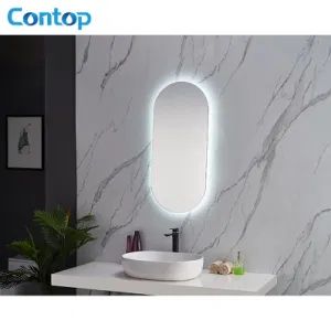SAA Approval Australia Standard Frameless Tempered LED Wall Color Bathroom Glass Mirror - Foshan Contop Bathroom Co., Ltd. - China