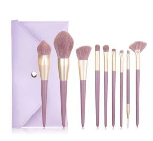 9PCS Purple Makeup Brush Set Face Wood Nylon Customized MOQ1000 15D OPP Bag - Shenzhen Malena Technology Co., Ltd. - China