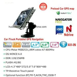 Cheap 4 3 Portable Sat Nav GPS Navigation System with ISDB T TV Bluetooth AV in Car Moto Truck GPS Navigator for Rear View Parking - Huiao Tech Co., Ltd. - China