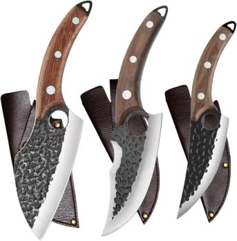 Handmade Forged Kitchen Knife 3 PCS Professional Chef Knife Set, Hunting, BBQ Meat Knives for Cooking, Forged Kitchen Knife with High Carbon Stainless Steel Cut - Yangjiang Gelaiya Industry & Trade Co., LTD - China