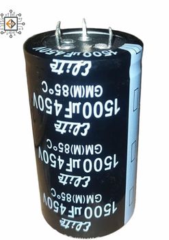 Aluminium 1500Uf/450v Electrolytic Capacitors, Through Hole Color Black Brand Elite Material Aluminium I Deal In New - Electrologics Devices - India