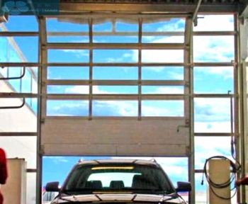 110V / 220V Motor Toughened Glass or Organic Glass Panel Front Garage Doors for 4s Shop / Car Store - Dongguan HengTaichang Doors Co, Ltd. - China