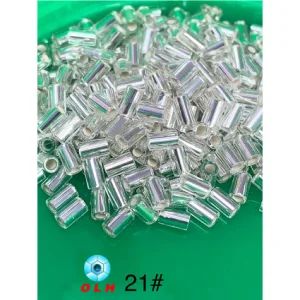 Factory Direct Sale Wholesale #21 2.5*4.0mm Silver Pipe Beads Glass Seed Beads Machine Glass Beads for Garment & Jewelry Making & Embroidery Machine - Wenzhou Olova Industry Co., Ltd. - China