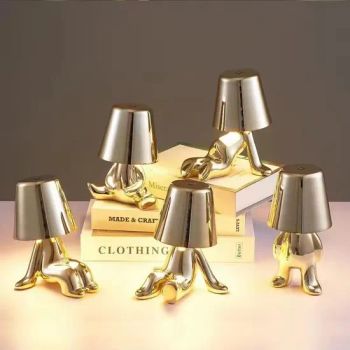 Nordic Italy Electroplate Table Lamp Coffee Bar Mini Standing Thinker LED Little Golden Man Men Desk Light Home Decoration Touch Control Reading Night Lights - Zhongshan Qixin Lighting Co., Ltd. - China