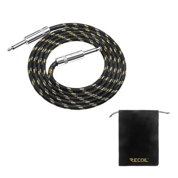 Edge Ics-6 6FT Audio Instrument Cable, Guitar Cable, AMP Cord for Bass & Electric Guitar, Electric Mandolin, Straight 1/4 Inch Metal Connectors, Black & Golden - Avs (Ningbo) Industrial Co., Ltd. - China