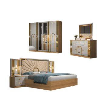 King Size Bed Frame Sets Luxury Furnitures Home Beds Hotel Room Modern Wooden Queen Bedroom Set Furniture - Foshan Cabrini Furniture Co., Ltd. - China