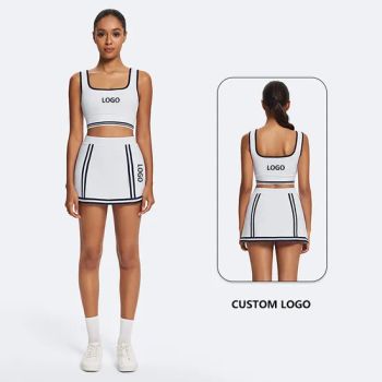 Ingor Sportswear Gym Apparel Yoga Clothing Contrast Square Neck Sports Bra & Tennis Skirt Sports Yoga Activewear - Guangzhou Ingor Sportswear Co., Ltd. - China