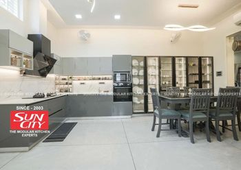 Modular Kitchen Material Wooden Warranty 5 Years Appearance Modern Hardware Brand Hettich Delivery Period 45 days Finish 2mm Acrylic - Sun City - India