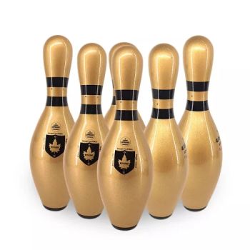 Durable Golden Bowling Pins USBC Approval for Professional Bowling Alleys - GUANGZHOU OASIS BOWLING CO.,LTD - China