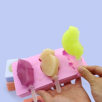 Food Grade Various Shapes DIY Silicone Ice Cream Maker Silicone Sorbet Mold Tray with Lid and Stick - Dongguan Chengda Rubber and Plastic Co., Ltd - China