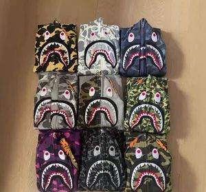 Oversized Mens Sweatshirts Hoodies Sublimation Print Cotton Full Face Zip Designer Clothes Shark Hoodie - Fushun Nxcaps Clothing Company Limited - China