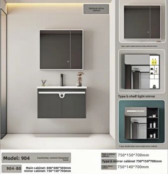 Space-Saving Compact Bathroom Vanity with Mirror and Storage Shelves - Chaozhou Chaoan District Fengtang Town Muze Sanitary Ware Company - China