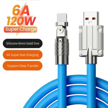 6A 120W Fast Charge Zinc Alloy Silicone Wire Charging Cable for Android Mobile Phone Type C Micro Data Kabel USB Data Cables - Shenzhen VBO Industrial Co., Limited - China