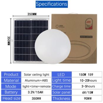 Bright Solar Indoor Outdoor Lamp 80W Energy Saving Lights Garden Yard Balcony Home Use Remote Control Flood Canopy Highbay Lightings LED Ceiling Light - Xiamen Bright Import and Export Co., Ltd. - China