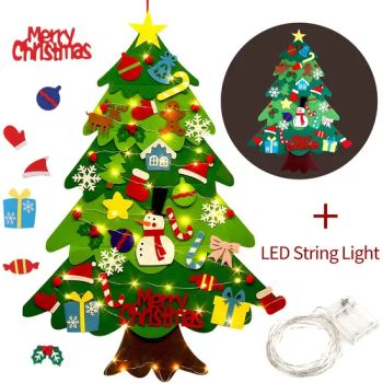 DIY Felt Christmas Tree for Kids with Detachable Ornaments, New Year and Xmas Gifts Door Wall Hanging Christmas Tree Decorations - Fuzhou August Trade Co., Ltd. - China