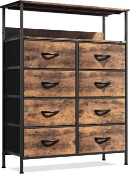 Chest of Drawer with 8 Fabric Bins for Living Room Storage Organization - Weifang Fine Life Household Products Co., Ltd - China