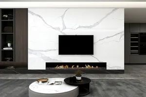 Artificial Stone 1200*2400*9 Interior Wall Glossy Glaze Sintered Stone Slab for Rest Area and TV Background - FOSHAN KENT CERAMICS CO., LTD. - China