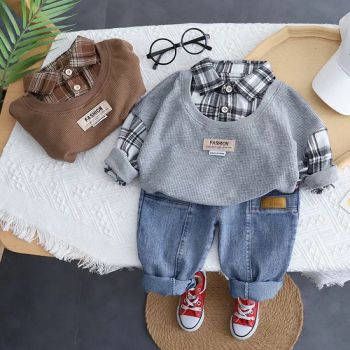 New Children Boys T-Shirt Pants 2PCS/Sets Autumn Baby Clothes Set Toddler Clothing Infant Casual Sports Costume Kids Tracksuits - Shanghai Hexuan Baby Products Co., Ltd. - China