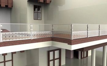 Silver Stainless Steel Balcony Railings Material SS Color Silver Mounting Type Balcony Usage/Application Balcony Size/Dimension 1.7x15 - F Z Steel Fabrication Works - India