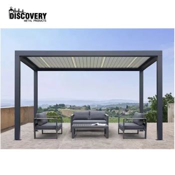 Garden Gazebo Metal Green Houses Manual Motorized Louver Pergolas with Electric Louvred Roof - Shandong Discovery Metal Products Co., Ltd. - China