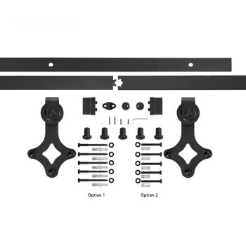 Black Wooden Barn Door Accessories Kits Origin China Condition Used Finish Zinc Plated Brake Without Brake Specification 36*20*14 - Jiaxing Jinnaike Hardware Products Co., Ltd. - China