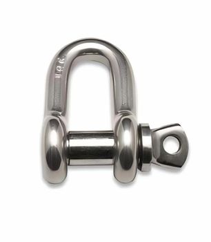 Screw-Pin Type Stainless Steel D Shackle Color Silver Material Mild Steel Usage Marine Industry Product Type D Shackle Load Capacity (Tonnes) - Avinash Steel Wire Rope - India