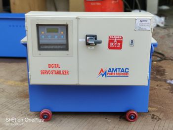 Oil Cooled Three Phase Power Stabilizer Brand AMTAC Efficiency 99% Type Automatic Phase Three Phase Mounting Type Floor Response Time 10 - Amtac Power Solutions - India