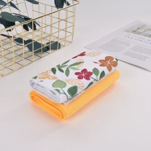 2PCS Printed Microfiber Towel Cleaning Microfiber Terry Cloth Set - Ningbo Two Birds Industry Co., Ltd. - China
