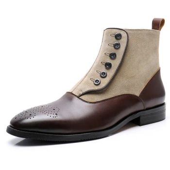 Autumn and Winter Vintage Handmade Shoes British Style Business Dress Shoes Men's Suede Chelsea Boots - Cangnan Hongtu Trading Co., Ltd. - China