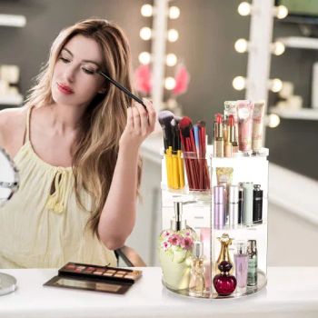 360° Rotating Makeup Organizer Spinning Bathroom Organizer Countertop Cosmetic Holder Shelf Make up Organizers and Storage for Bed - Good Seller Co., Ltd. - China