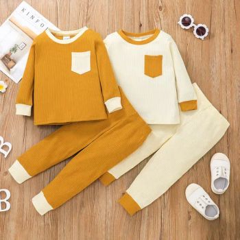 Wholesale Childrens Girls Pajamas Plain Set Kids Cotton Night Wear Pajama Set - HENAN FINEGO INTERNATIONAL CO., LTD. - China