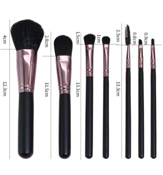 7PC Cosmetic Brush Set for Lip Brush Eyebrow Brush Model NO. XYM3022 HS Code 9603290090 Tube Size Aluminum Trademark SY - Wenzhou Liyang Beauty Trade Co., Ltd. - China