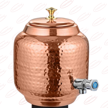 5000 ml Hammered Pure Copper Matka Water Pot With Stand, For Home, Size: 5 Letre - CopperKing Homee India Private Limited - India