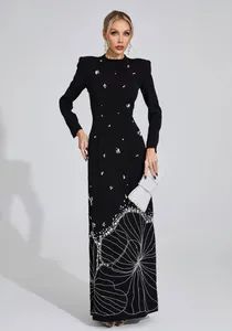 Premium Ready-to-Wear Collection: Black Diamond-Encrusted Embroidered Dress, Lace Fishtail Evening Dress, Long-Sleeved Party Evening Dress - Jiangxi Pudala Trading Co., Ltd. - China