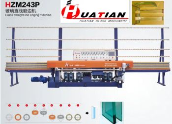Automatic 9 Wheels Spindles Huatian Glass Straight Line Edging Grinding Machine Price - Guangzhou Huatian Glass Machinery Co., Ltd. - China