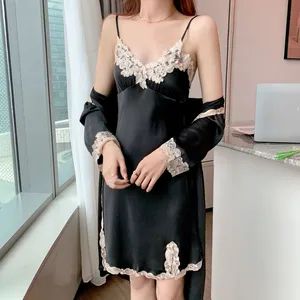 Womens Pajama Silk Sexy Underwear Back Woman Sexy Lingerie Sleepwear Dress - Market Union Co. Ltd. - China