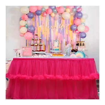 Wholesale Beautiful Rectangular Fancy Red Table Skirts Custom Princess Tablecloth for Wedding Banquet Decor - Ningbo General Union Co., Ltd. - China