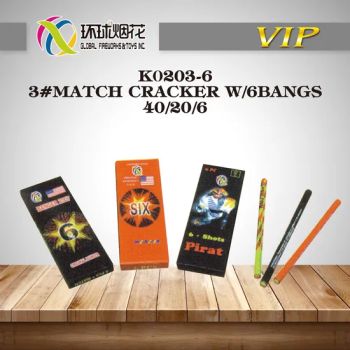 K0203-6-3#Match Crackers with 6bangs Outdoor Corsair Celebration Powerful Firecrackers - LIUYANG GLOBAL SUPPLY CHAIN SERVICE CO., LTD. - China
