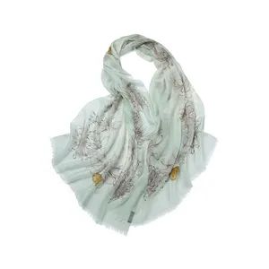 Luxury 100% Cashmere Printed Shawl Lightweight Soft Warm Women's Fashion Wrap - Shanghai Heyin Silk Co., Ltd. - China