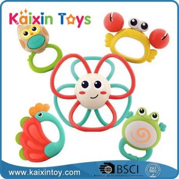Hot Selling Animal Rattle Toddlers Sensory Teething Rattles Shaking Hand Bell Baby Bell Teether Toys for Infant - Shantou Kaixin Trading Co., Ltd - China