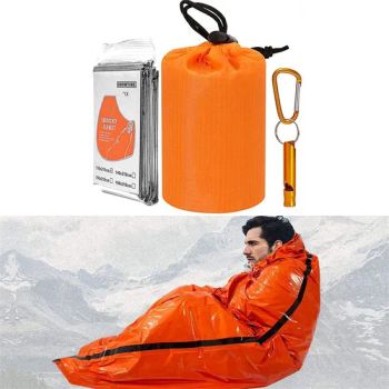 Earthquake Disaster Simple Portable Multi-Purpose Waterproof Thermal Bivy Sack Affordable Prices Breathable Sleeping Bag with Survival Whistle Survival Blanket - Foshan Yiroufang Textile Manufacture Co., Ltd. - China