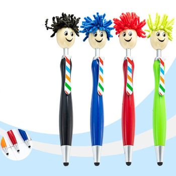 Dual-Function Ballpoint Pen and Capacitive Stylus Featuring Cute Plush Doll Head Design, Bulk Promotional Gift Pen - Yiwu Ceye E-commerce Trading Firm - China